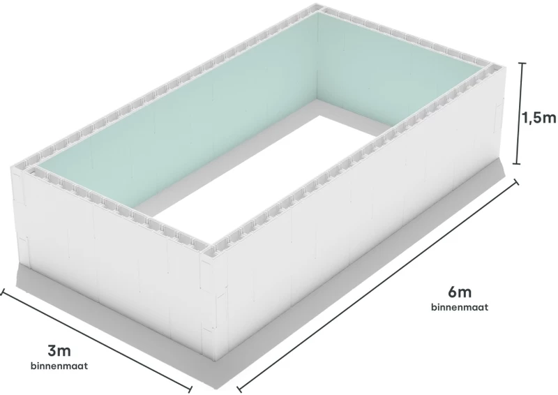 Polystyreen Zwembad Blokkenset High Density - 6,00 X 3,00 X 1,50 M - Afbeelding 4