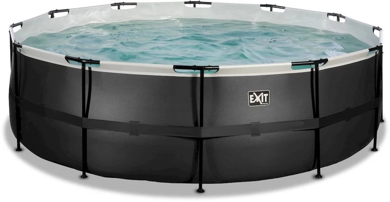 EXIT TOYS EXIT Black Leather Zwembad - 450 X 122 Cm - Met Zandfilterpomp En Trap - Afbeelding 2