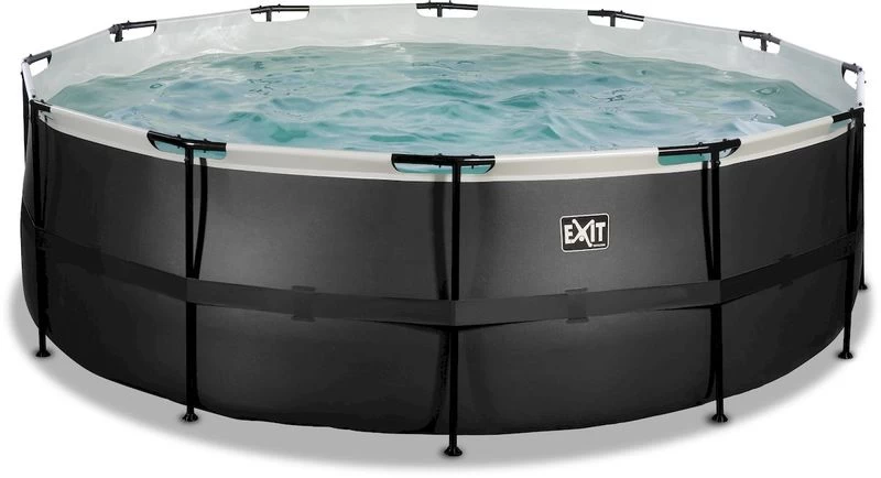 EXIT TOYS EXIT Black Leather Zwembad - 427 X 122 Cm - Met Zandfilterpomp En Trap - Afbeelding 2