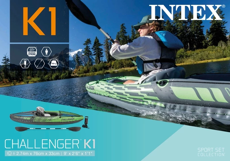 Intex Challenger K1 Opblaasbare Kajak - 1 Persoon - Afbeelding 11