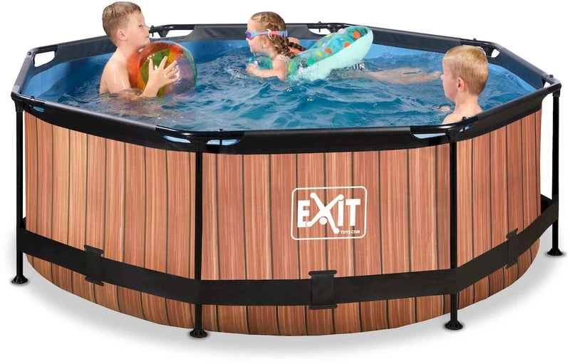 EXIT TOYS EXIT Wood Zwembad - 244 X 76 Cm - Met Filterpomp - Afbeelding 3