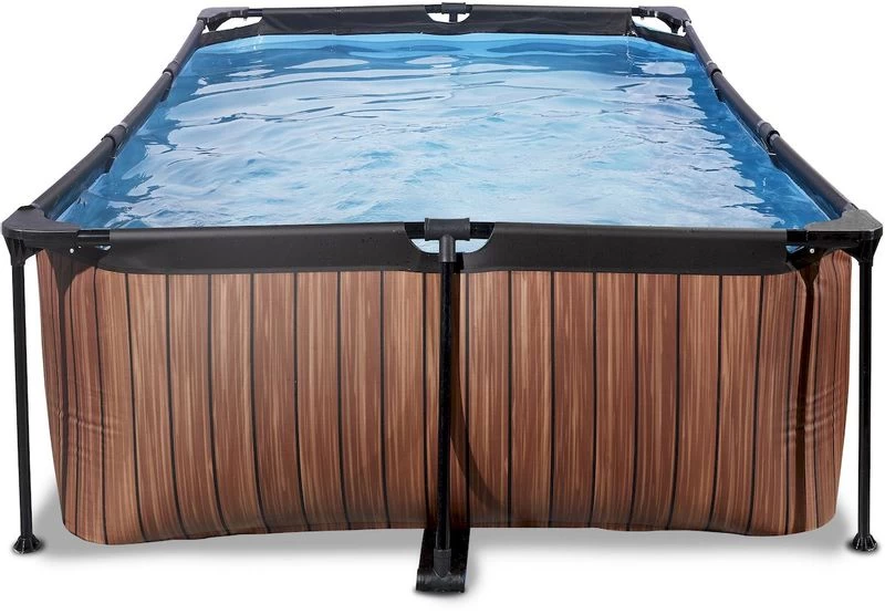 EXIT TOYS EXIT Wood Zwembad - 220 X 150 X 65 Cm - Met Filterpomp - Afbeelding 2