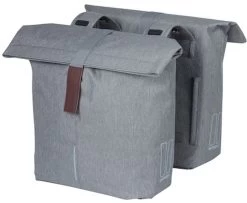 Basil City Shopper Dubbele Fietstas - 28/32 Liter - Grijs