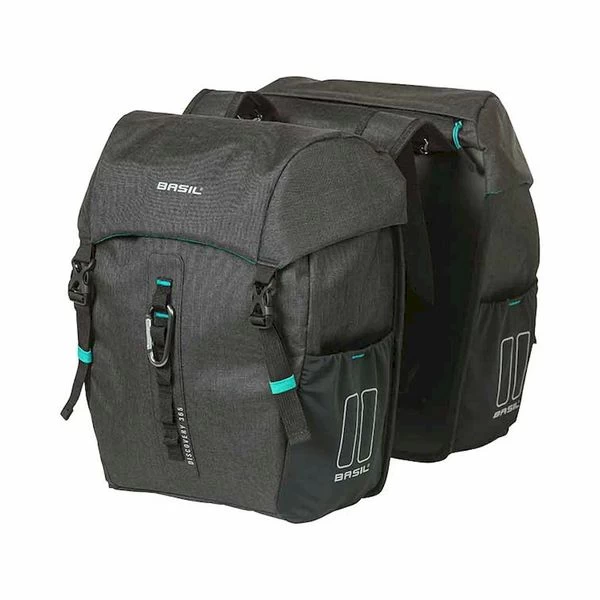 Basil Discovery Dubbele Fietstas - 18 Liter - Zwart