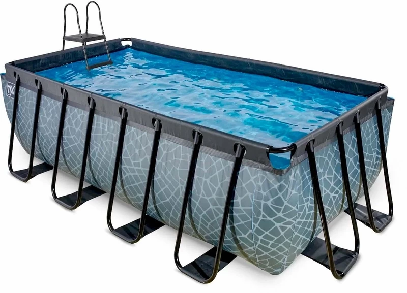 EXIT TOYS EXIT Stone Zwembad - 400 X 200 X 122 Cm - Met Zandfilterpomp En Trap