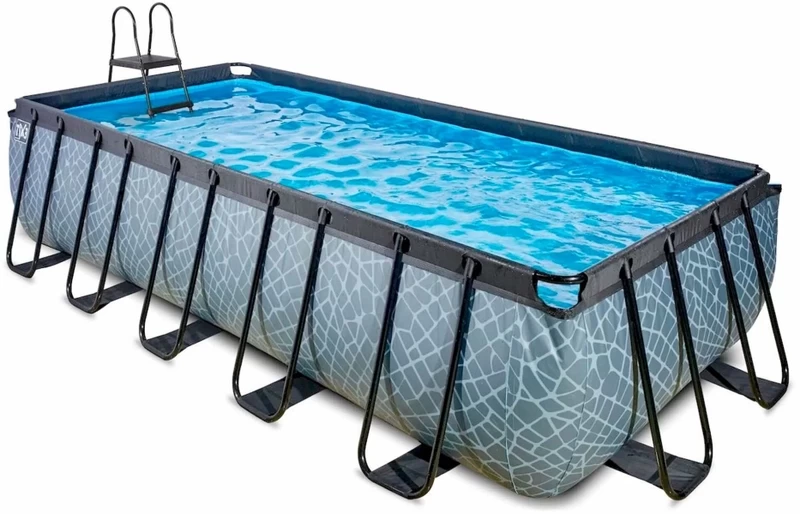 EXIT TOYS EXIT Stone Zwembad - 540 X 250 X 122 Cm - Met Zandfilterpomp En Trap